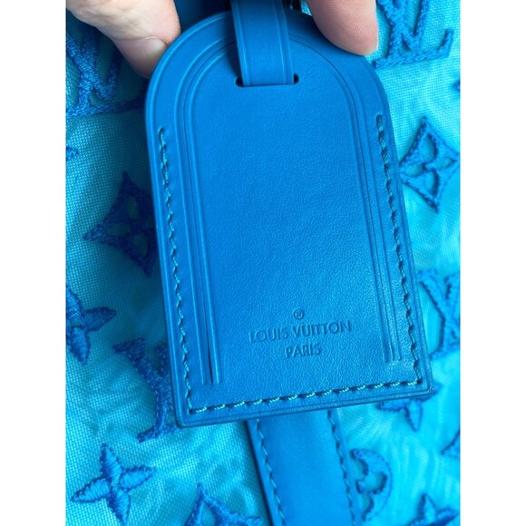 LOUIS VUITTON Keepall Triangle BANDOULIÈRE 50 Turquoise Transparent Bag Duffle - Picture 5 of 16